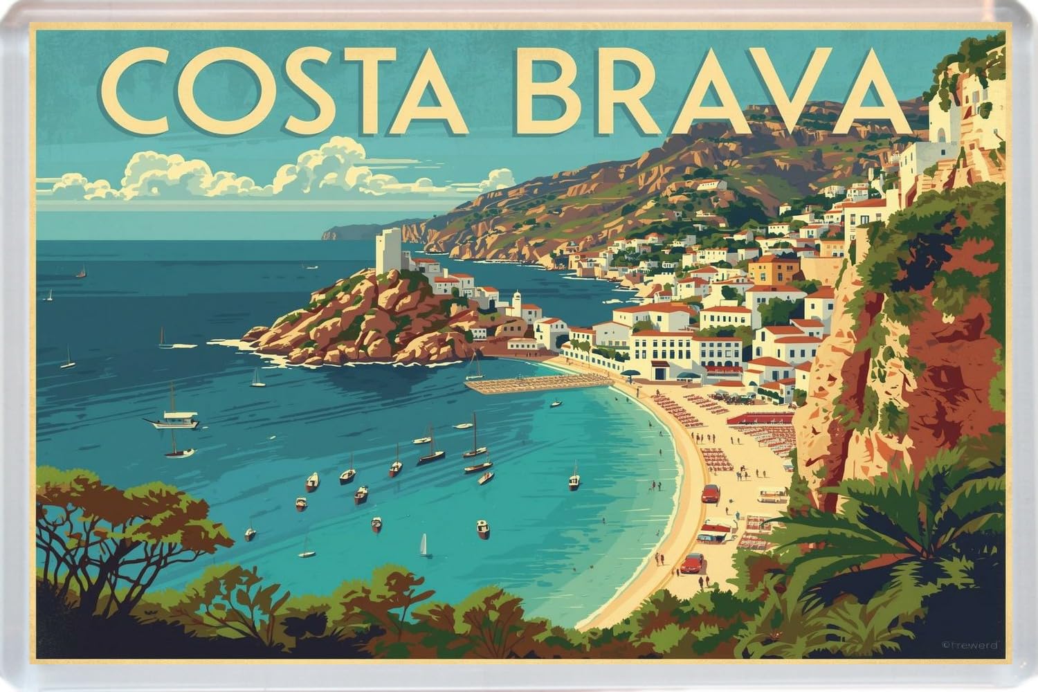 Costa Brava - Spain - Jumbo Artistic Fridge Magnet 96 x 67mm BBSFHM3510