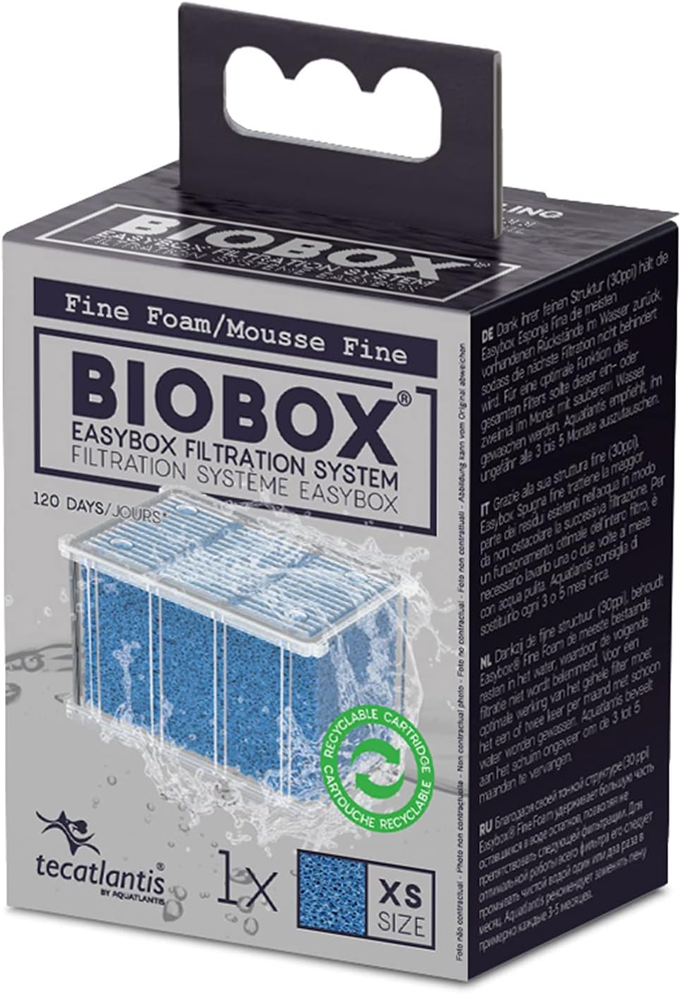 Tecatlantis Easybox Fine Foam Filter Media Cartridge For Mini Biobox Filters 1 And 2/Biobox 0, XS