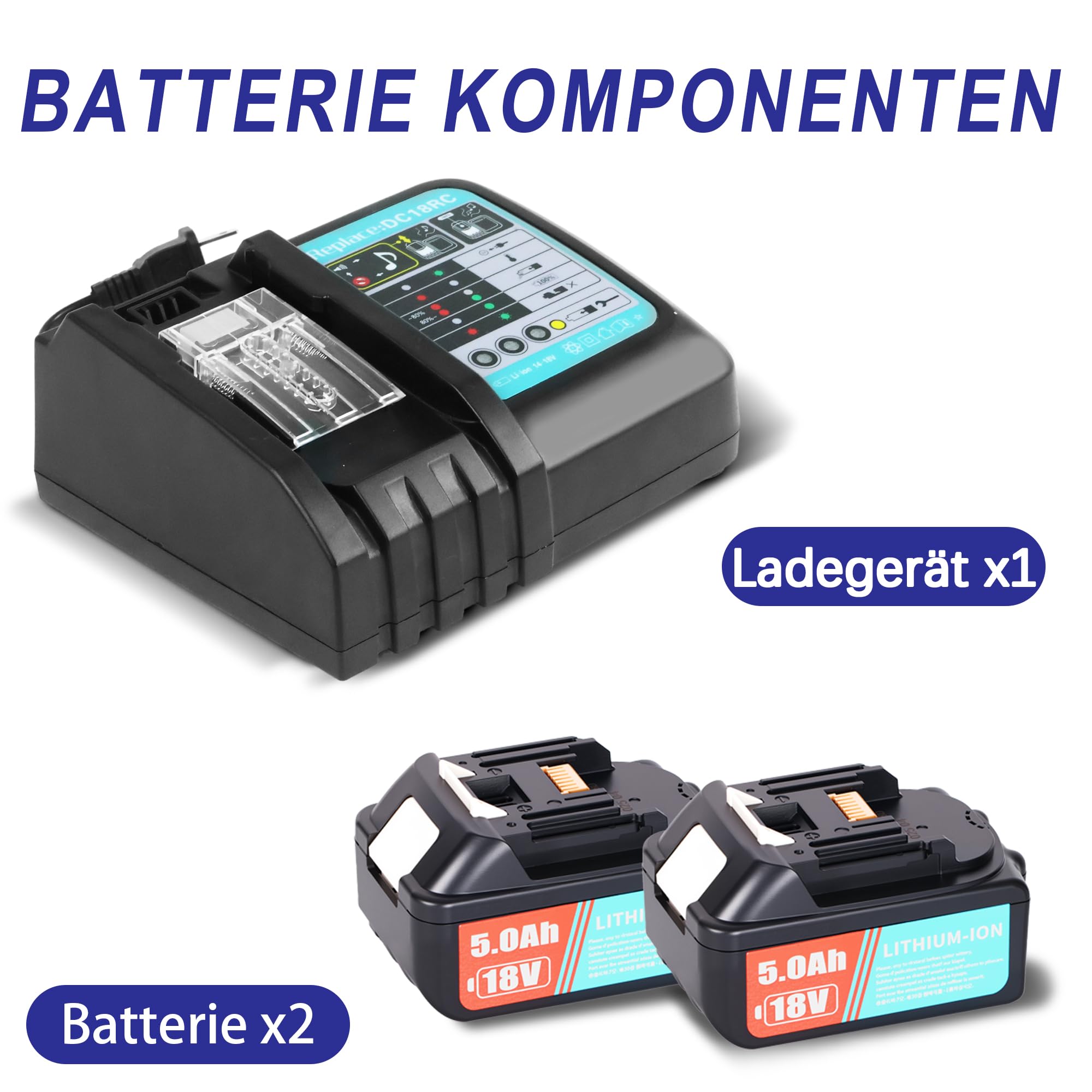 AMZCNC Pinza crimpatrice idraulica ricaricabile, batterie al litio da 18 V, 2 pezzi, 16-400 mm², 12 timbri, pinza crimpatrice per capicorda