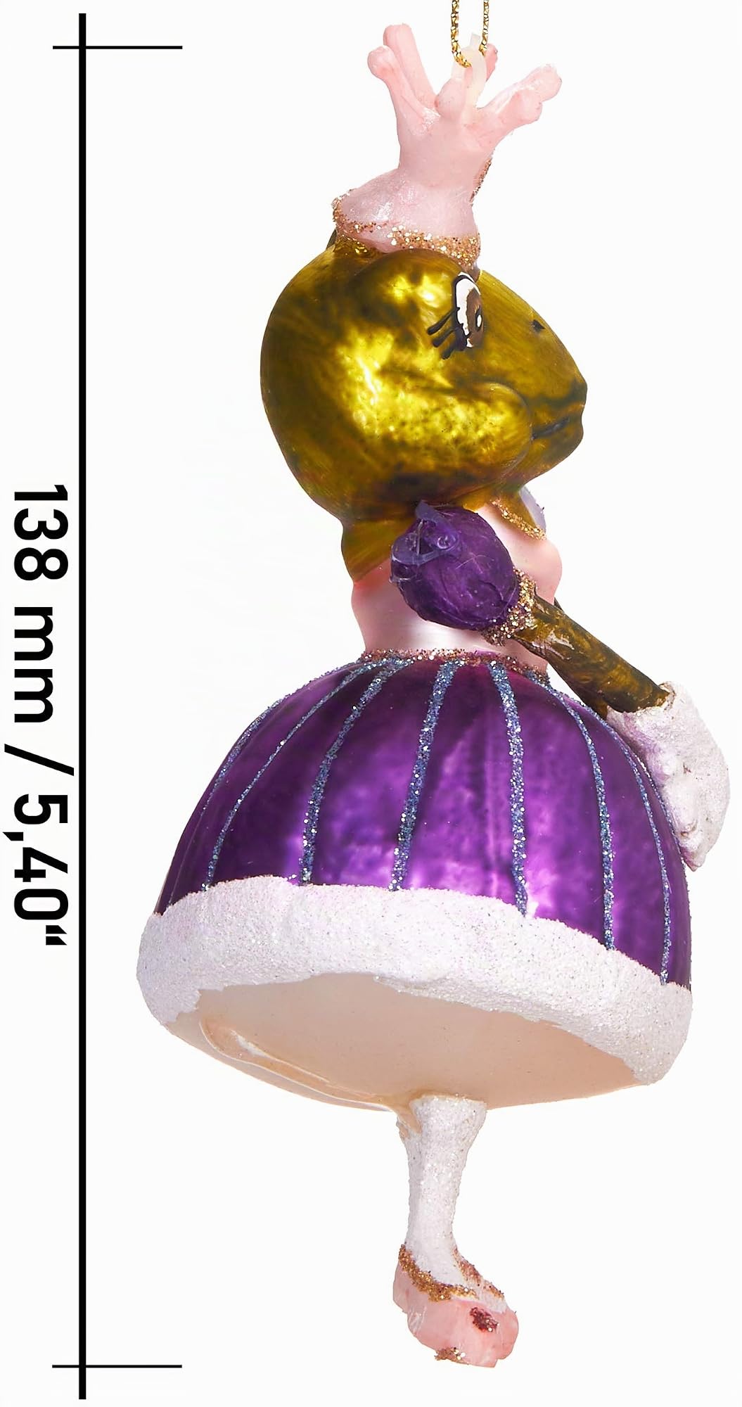 BRUBAKER 3-teiliges Baumkugel Set Frosch Märchen - Handbemalte Weihnachtskugeln Froschkönig, Prinz beim Antrag und Prinzessin - Mundgeblasener Christbaumschmuck aus Glas - Baumschmuck Lustig