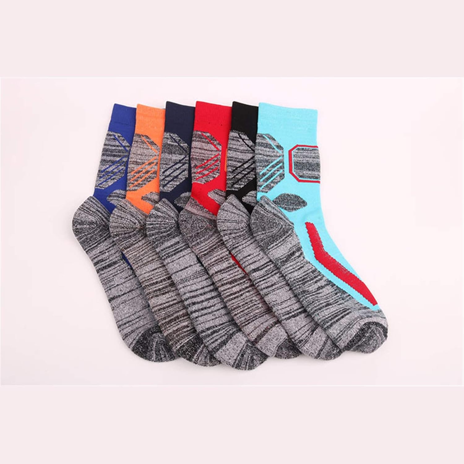 Skiing Socks 5pcs Outdoor Ski Socks Thickened Hiking Sweat-absorbent and Warm for Cycling Hiking