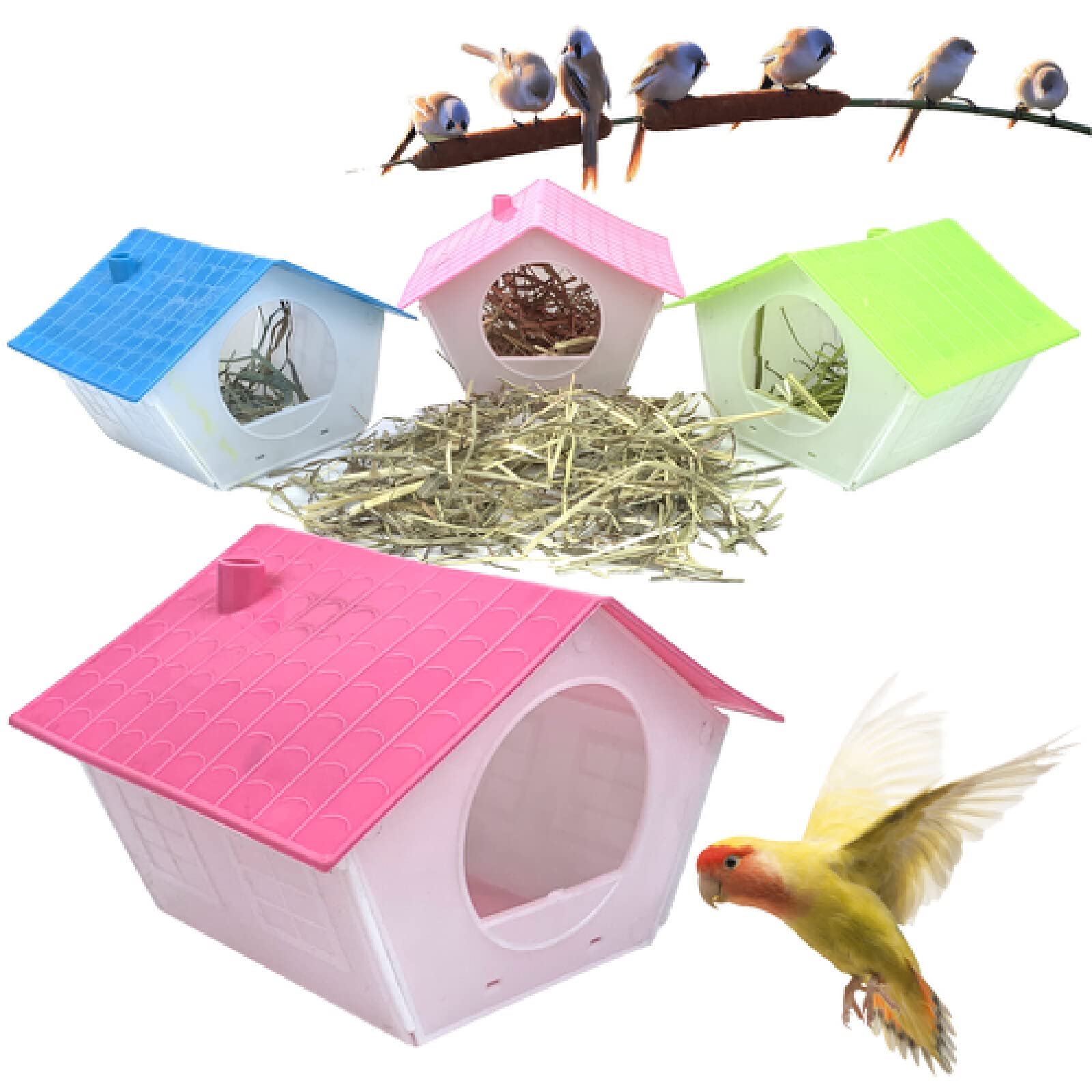Amazon | ZNYLX バードハウス 鳥かごの装飾 プラスチックの鳥の巣