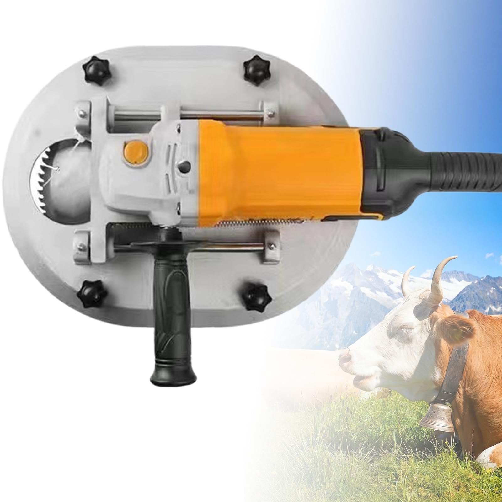 Sjyclaviger 1500w Professional Electric Animal Dehorner, Electric Dehorner, 8500r/Min Big Bull Horn Remover Cow Horn, for Cattle/Adult Cow/Sheep Horn Cutting Orange-200