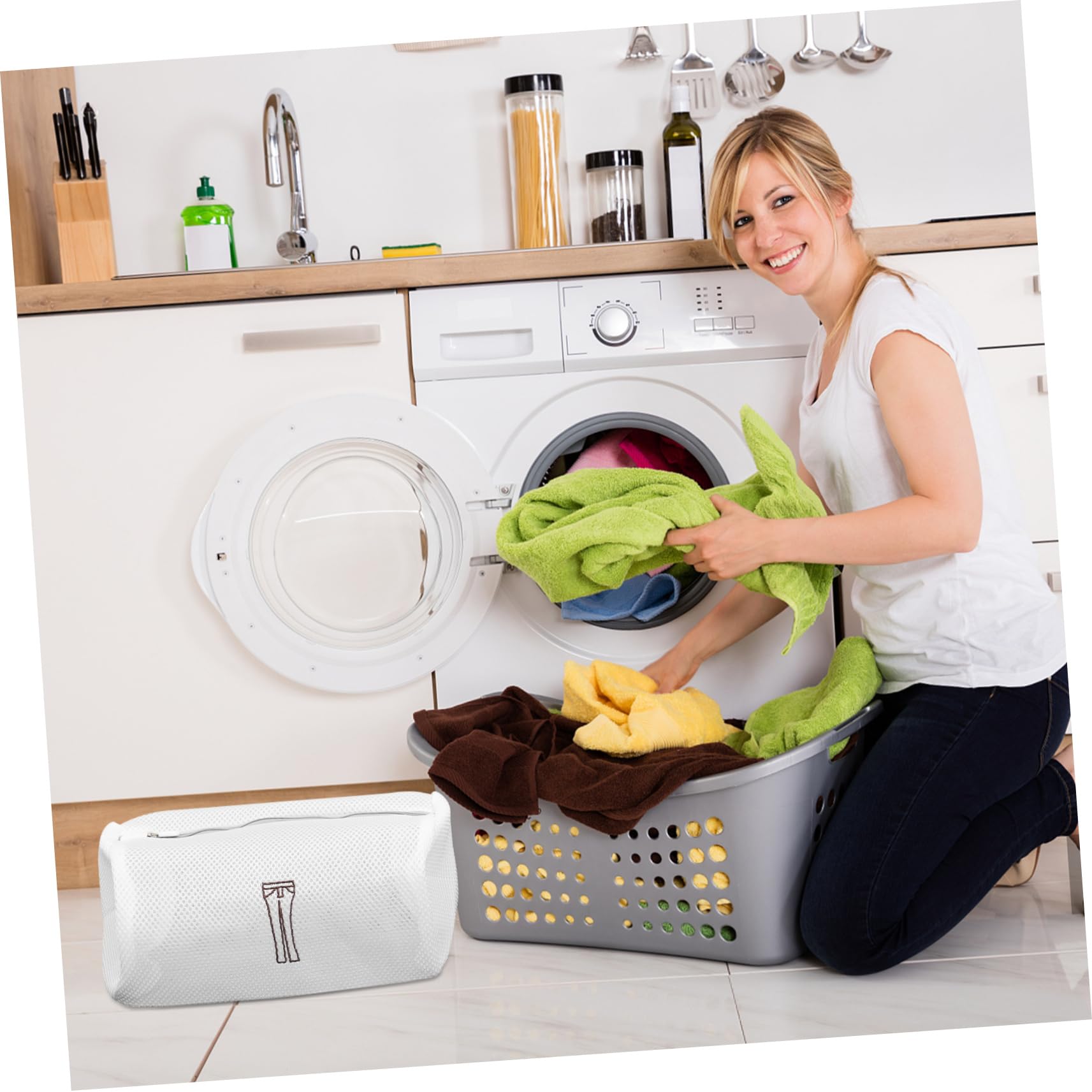 CHILDWEET 6pezzi Sacchetto per Bucato in Rete Ricamato per Lavatrice Sacchetto Riutilizzabile per Lavaggio di Vestiti Biancheria Intima Pantaloni