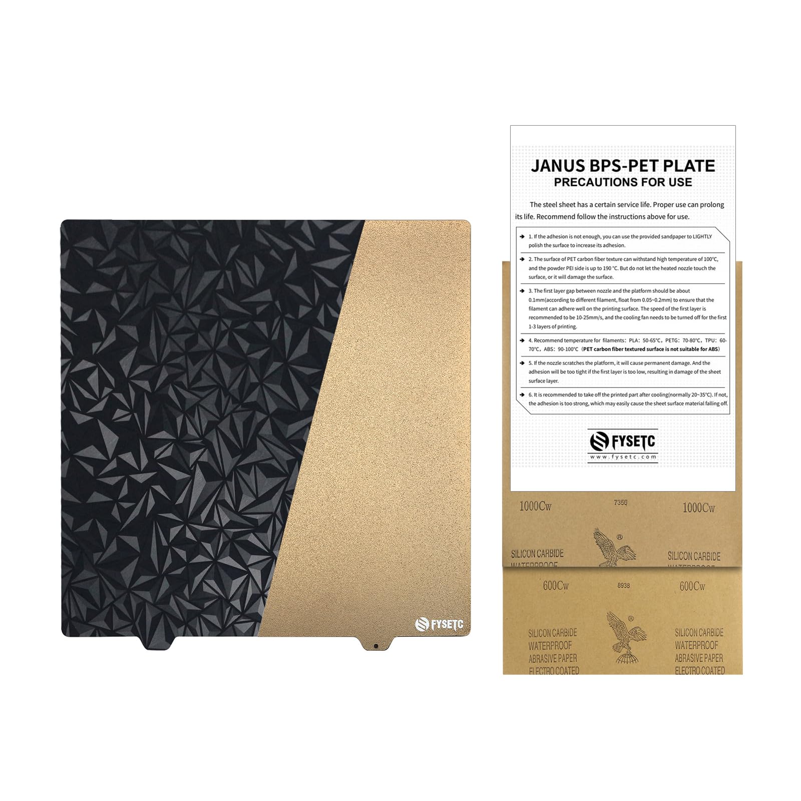 BCZAMD Ende-r 5 plus kit platforma do drukarki 3D 377 x 370 mm JanusBPS PEI Sheet Spring Steel Plate Double Sided Powder + Smooth Coated PET PEO Sheet metalowa płyta do druku