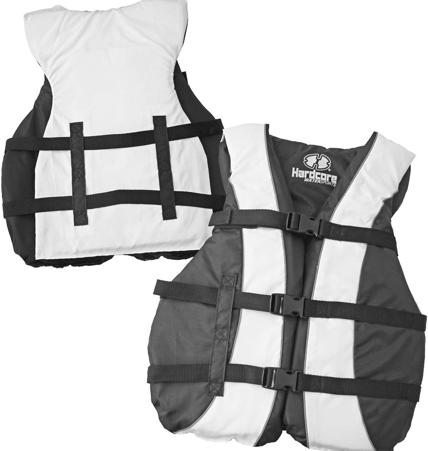 Hardcore Life Jacket 2 Pack Paddle Vest for Adults; Coast Guard Approved Type III PFD Life Vest Flotation Device; Jet ski, Wakeboard, Hardshell Kayak lufe Jacket; Ideal Extra Pontoon Boat Life Jacket