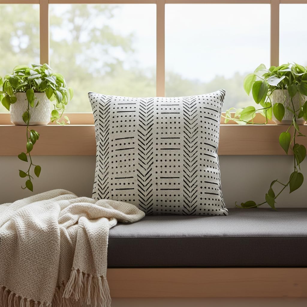 Housse de coussin indienne en tissu de boue fait main 50x50 cm Trade Star