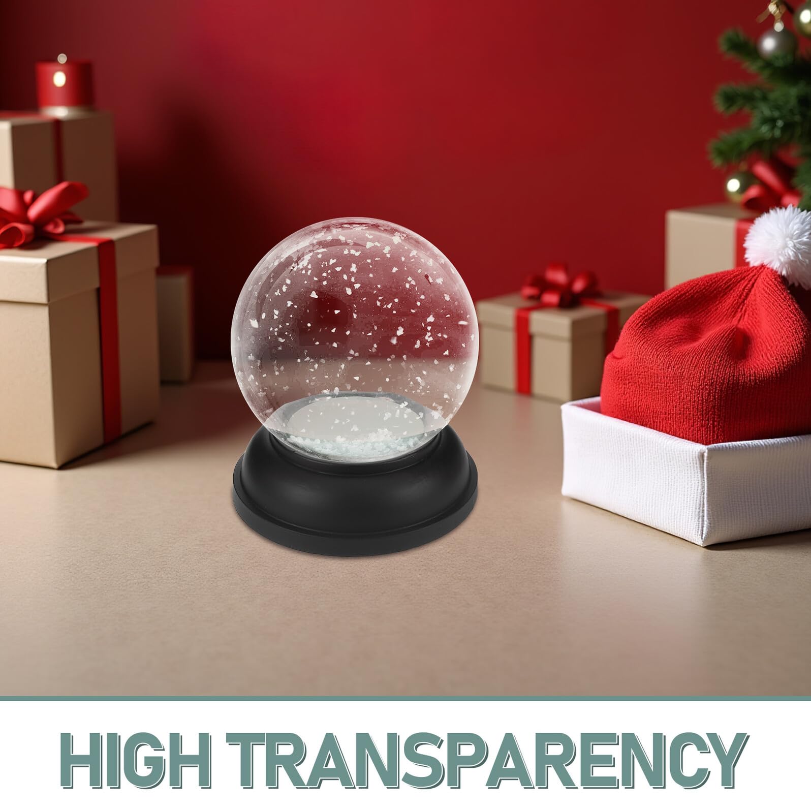 DOITOOL Bola de Nieve Navideña Transparente Rellenable Tapa para Manualidades Decoración del Hogar Fiestas de Invierno y Manualidades de Bolas de Nieve