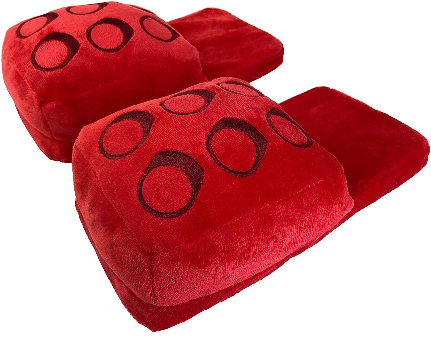 Modlines Men's Boy's House Slippers Scuff Shoes Building Blocks (X-Large 12-13, Red)