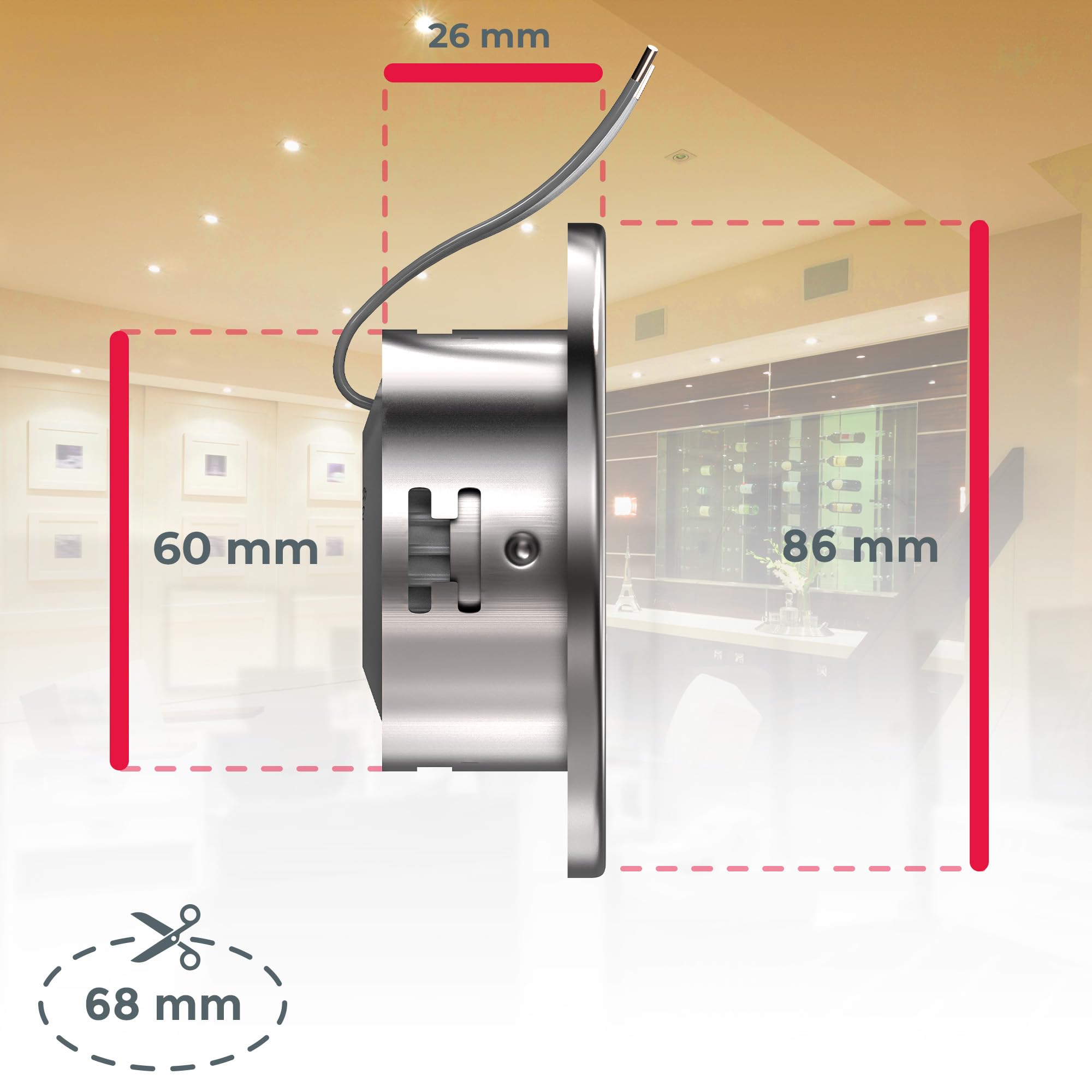 B.K.Licht zestaw lamp sufitowych LED do zabudowy z wbudowanymi diodami LED 5 W, zestaw 5 sztuk