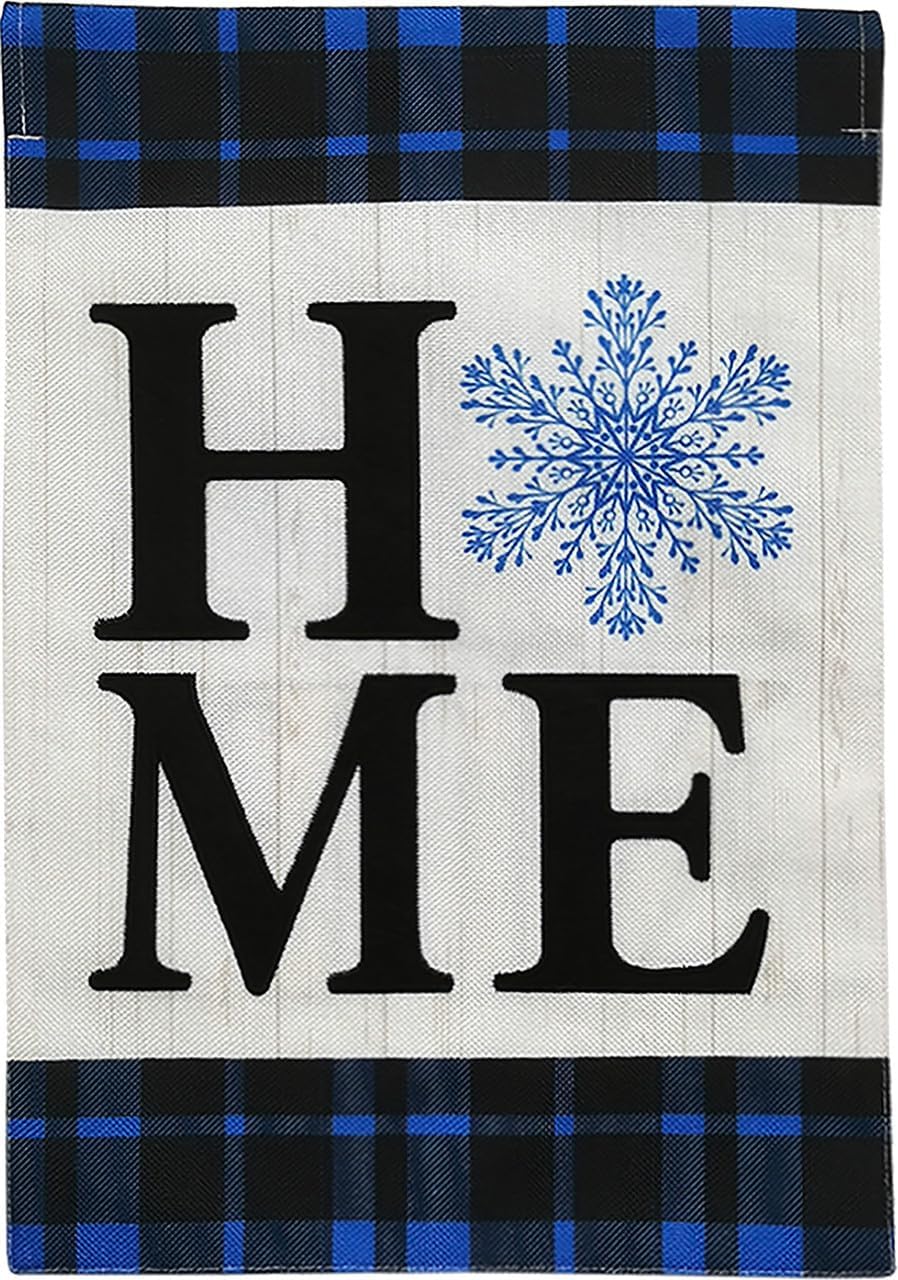 Briarwood Lane Dancing Snowflakes Burlap House Flag