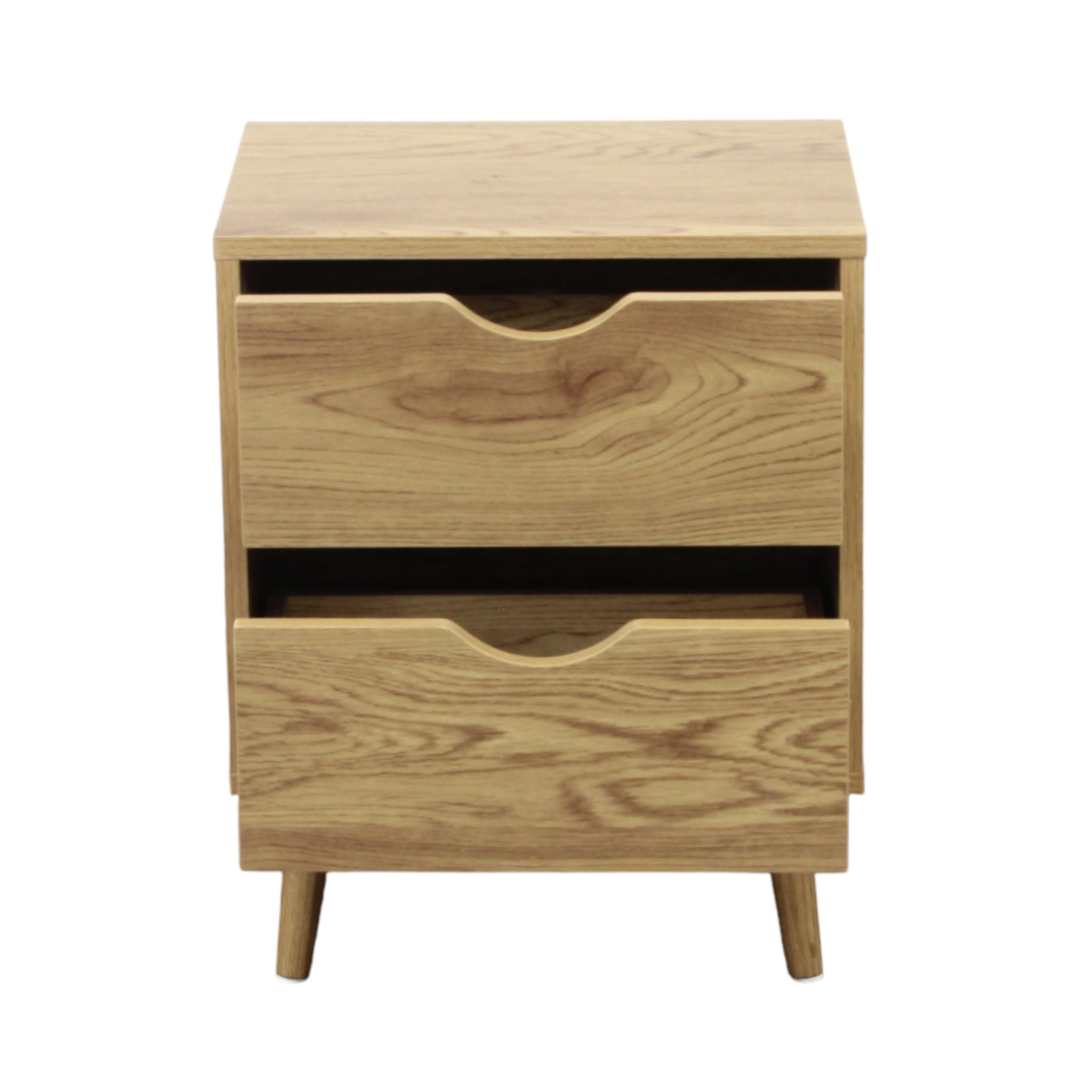 Comodino in legno naturale 2 cassetti stile scandinavo - ULANLEN Naturale