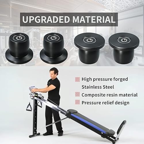 Miniatura 5 de Qty.4 Ruedasrodillos mecanizados compatibles con reemplazo total de gimnasio, se adapta a modelos XL, XLS, y se ajusta con rodamientos a través de