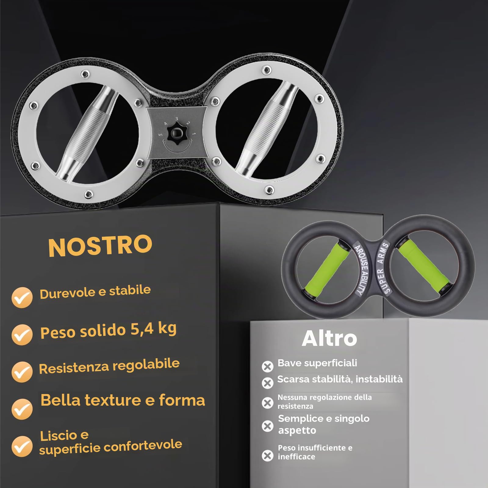 Macchina per bruciare Attrezzatura per l'allenamento delle braccia da 5.4kg 360 gradi rotante avambraccio Resistenza regolabile Multi-Functional Rotational Trainer Grip Strength Trainer