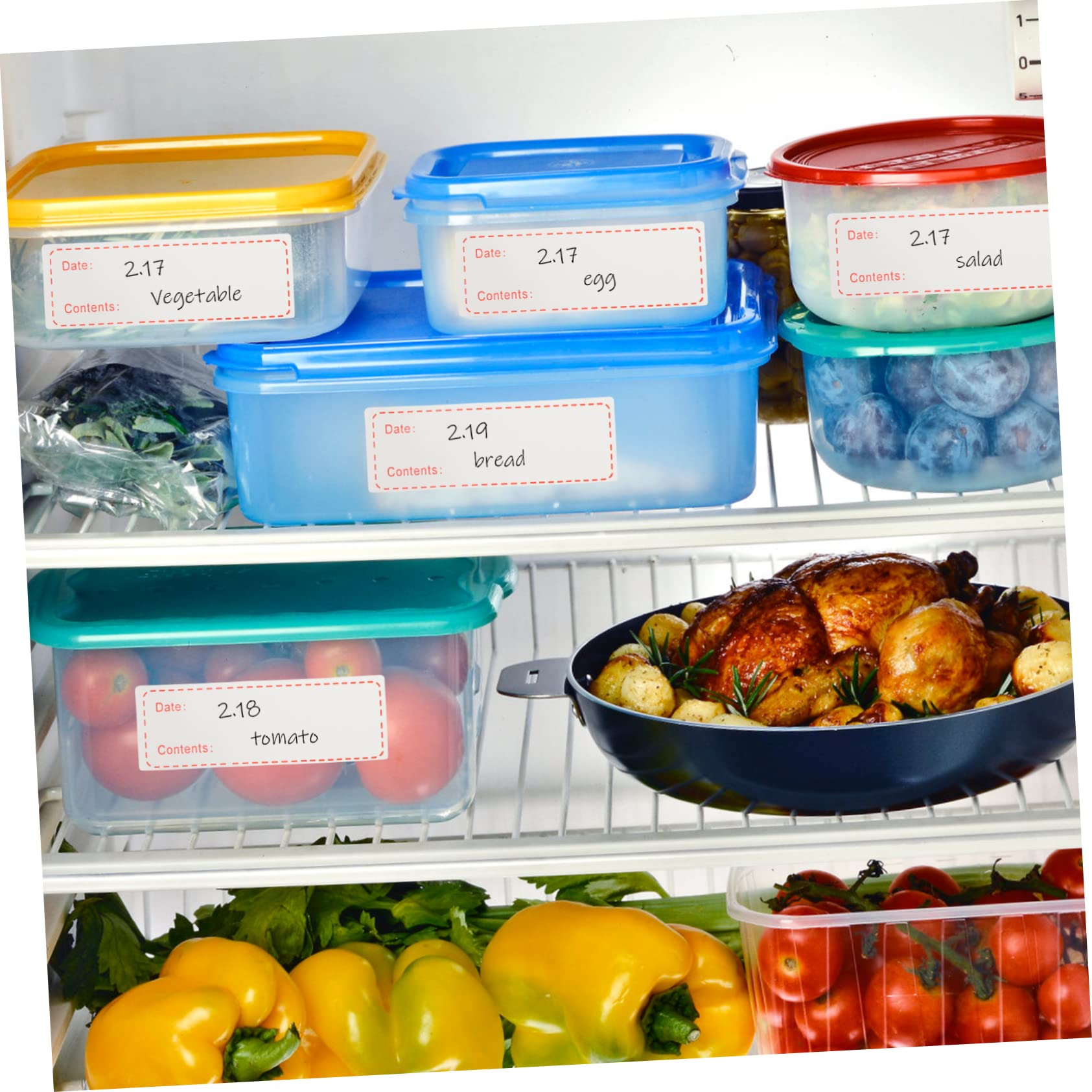 DOITOOL 15 Rouleaux Étiquettes Alimentaires Autocollantes Amovibles pour Cuisine Stockage et Conservation Lot de Pratiques pour Maison et Restaurant