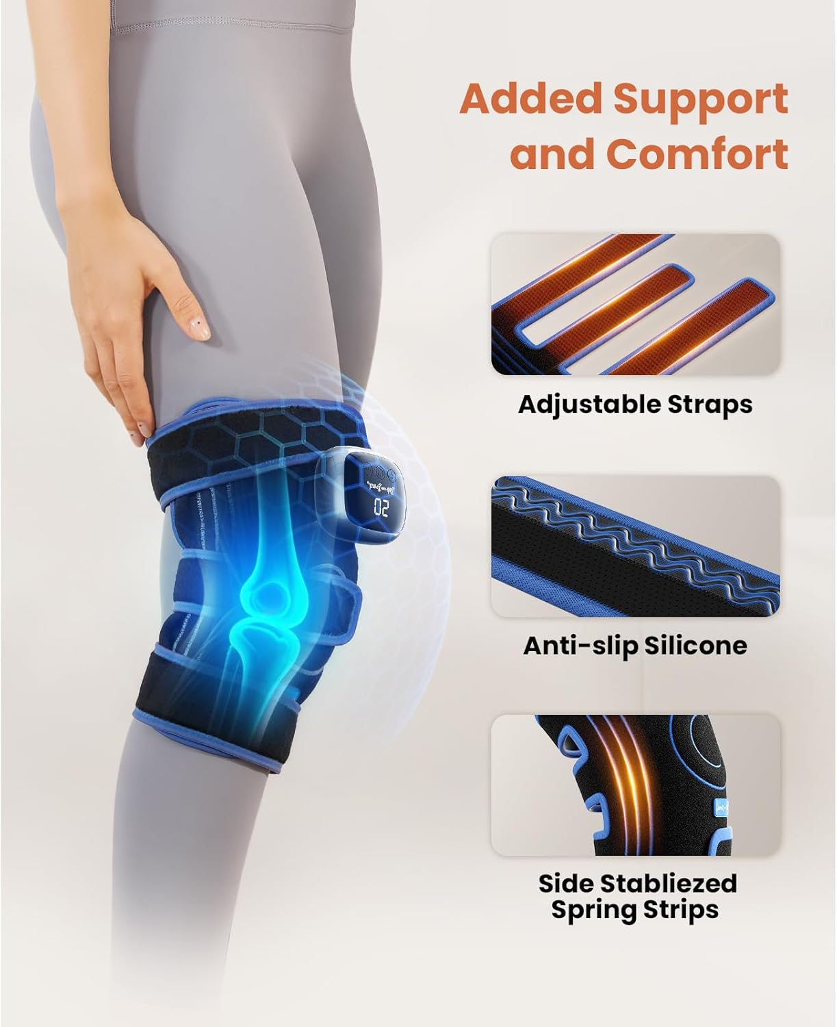 BOB AND BRAD Cordless Far Infrared Knee Heating Pad for Pain Relief, FSA-HSA Eligible Deep Tissue Heated Wrap for Arthritis, Meniscus Tear, Tendinitis, Portable Electric Brace for Elbow, Arm & Leg - Image 9