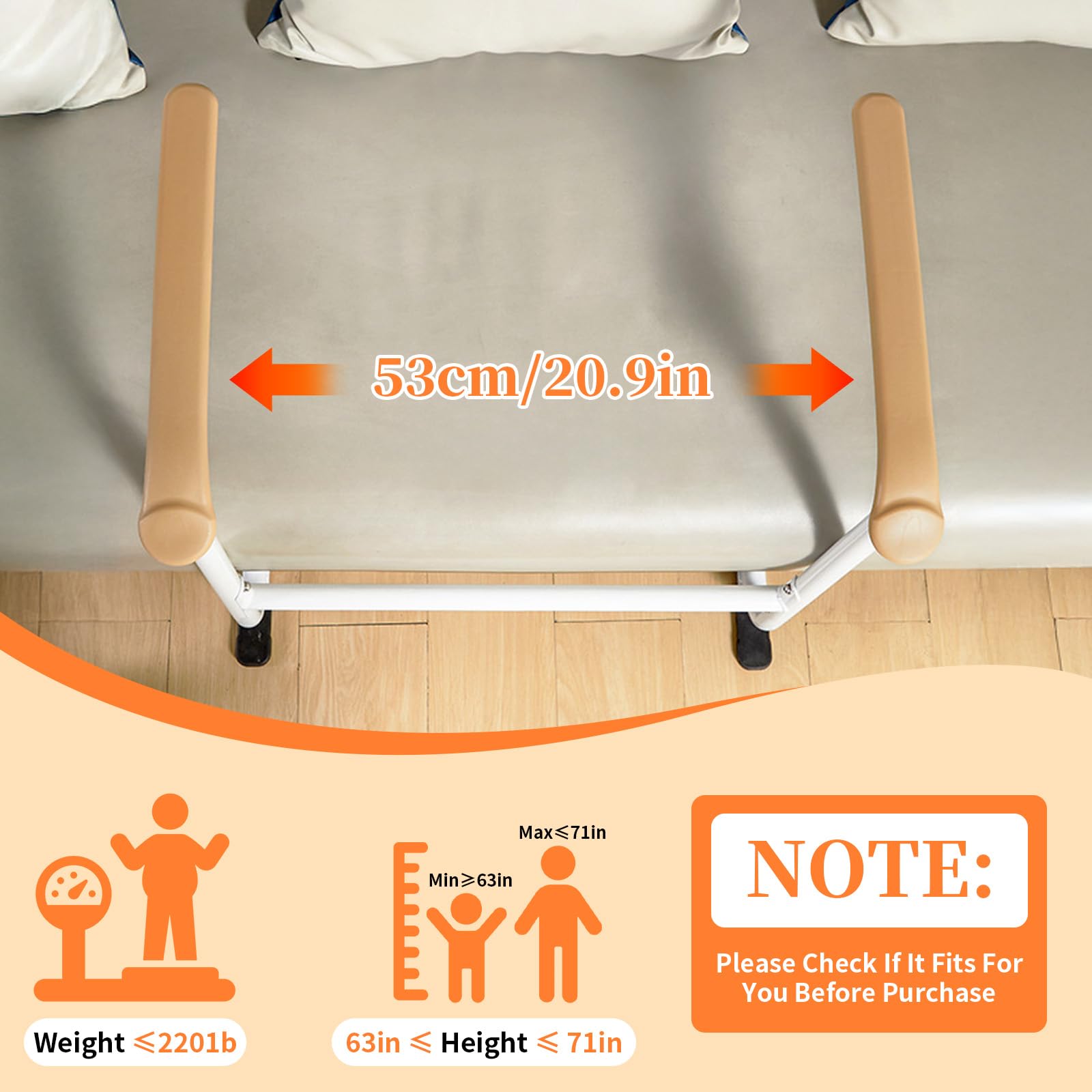 Canapé pour personnes âgées – Aide à la chaise avec poignée rembourrée, design robuste avec fonction antidérapante pour se lever en toute sécurité et plus de mobilité pour les patients, les