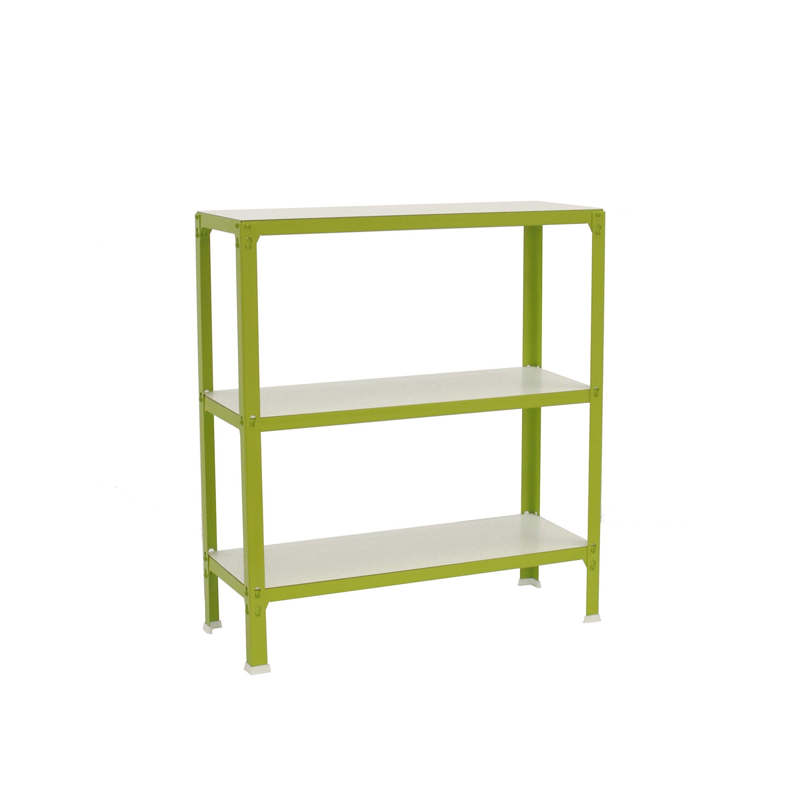 Maderclick metalen planken zonder schroeven 3 planken. Kleur Wit/Hout