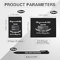 Vista 2 de Seajan Regalos inspiradores a granel, 50 bolígrafos inspiradores, 50 bloc de notas motivacionales, 50 bolsas de maquillaje para mujeres y hombres