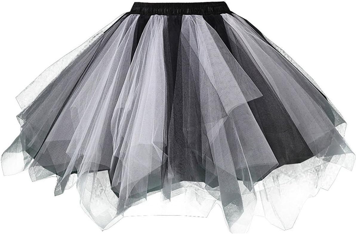 Adult Women 80's Tutu Skirt Layered Tulle Petticoat Halloween Tutu
