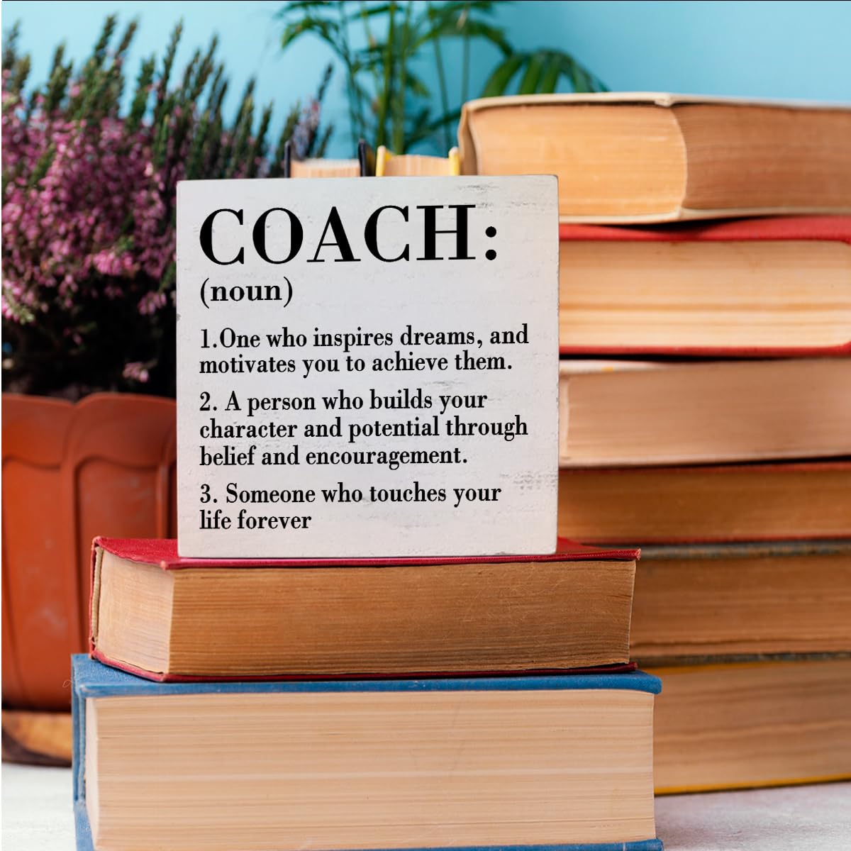 Snapklik.com : Rustic White Wooden Coach Definition Sign, 5.1 X 5.1 ...