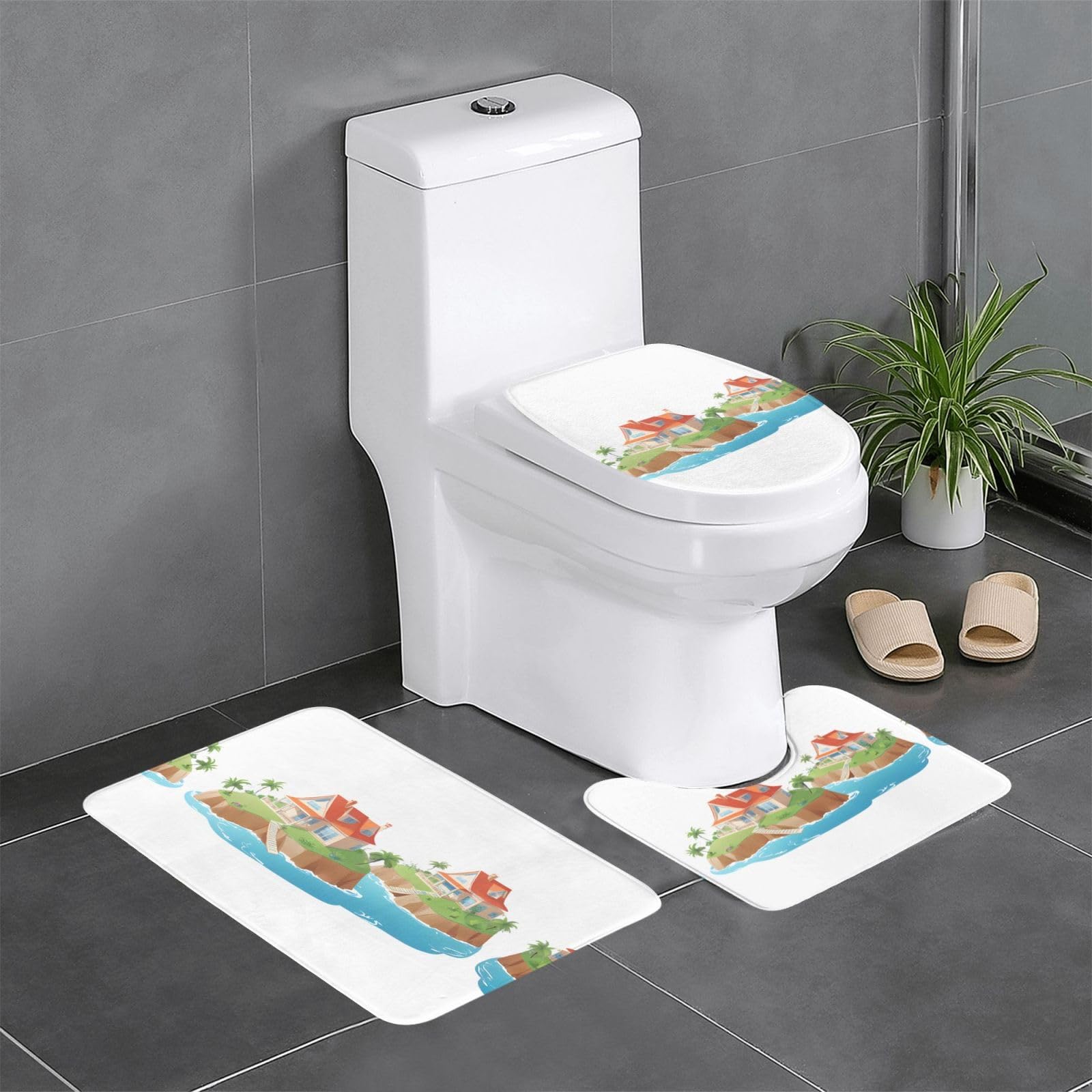 Tapis de salle de bain antidérapant WHJDPP anti-glisse lot de 3 pour sol de douche sécurisé