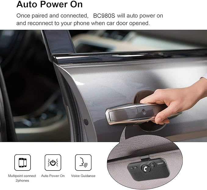 Altavoz Bluetooth para Auto SUNITEC BC980SA Manos Libres miniatura 2