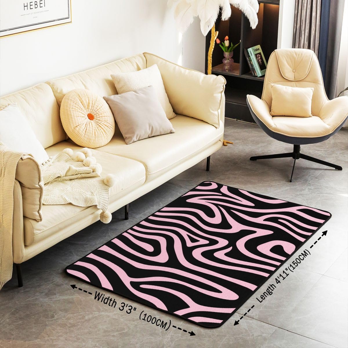 Homewish Tapis Salon 100x150cm Abstrait Géométrique