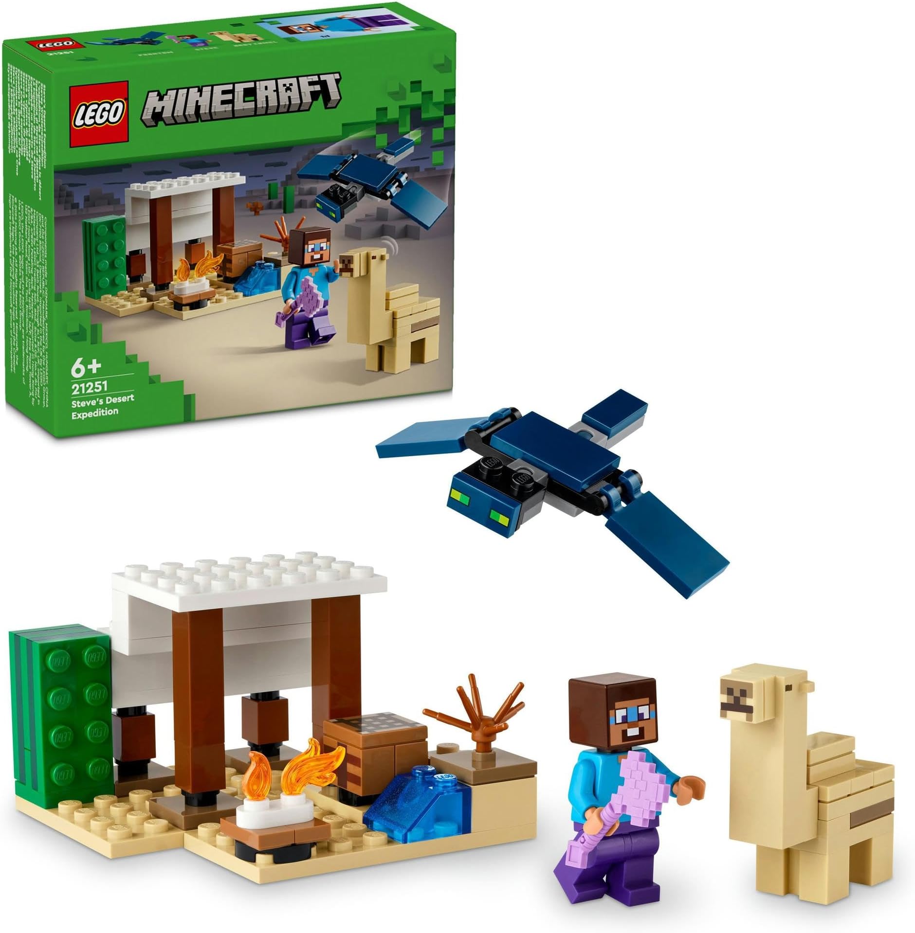 LEGO Minecraft Steve's Desert Exploration Toy Birthday Present Blocks Educational Boys Girls Children 6 7 8 9 Years Old Minecraft Goods 21251