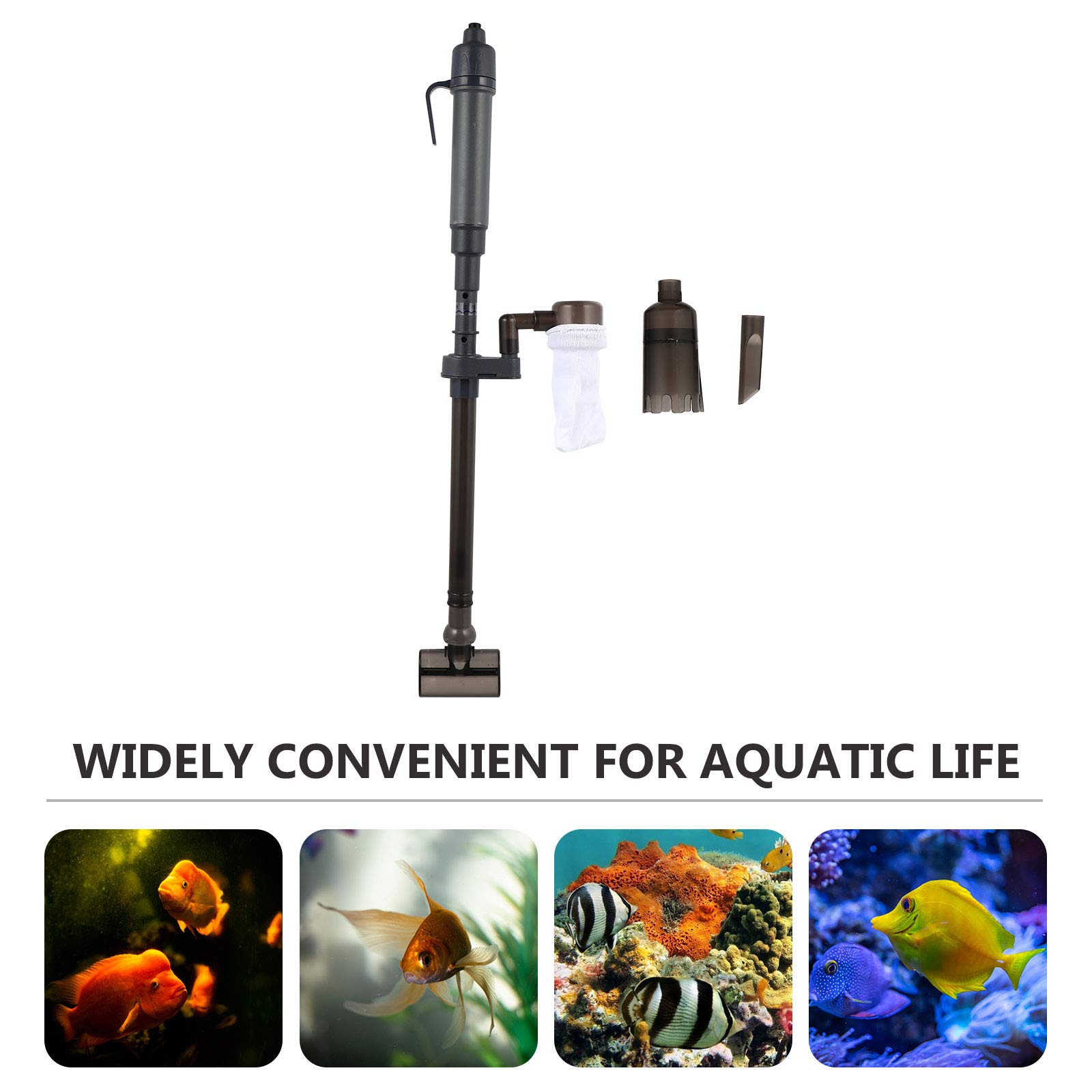 VILLCASE 1juego Aspirador Automático Para Acuarios Limpiador Eléctrico Cambiador De Agua Para Peceras Pequeñas y Sin Batería