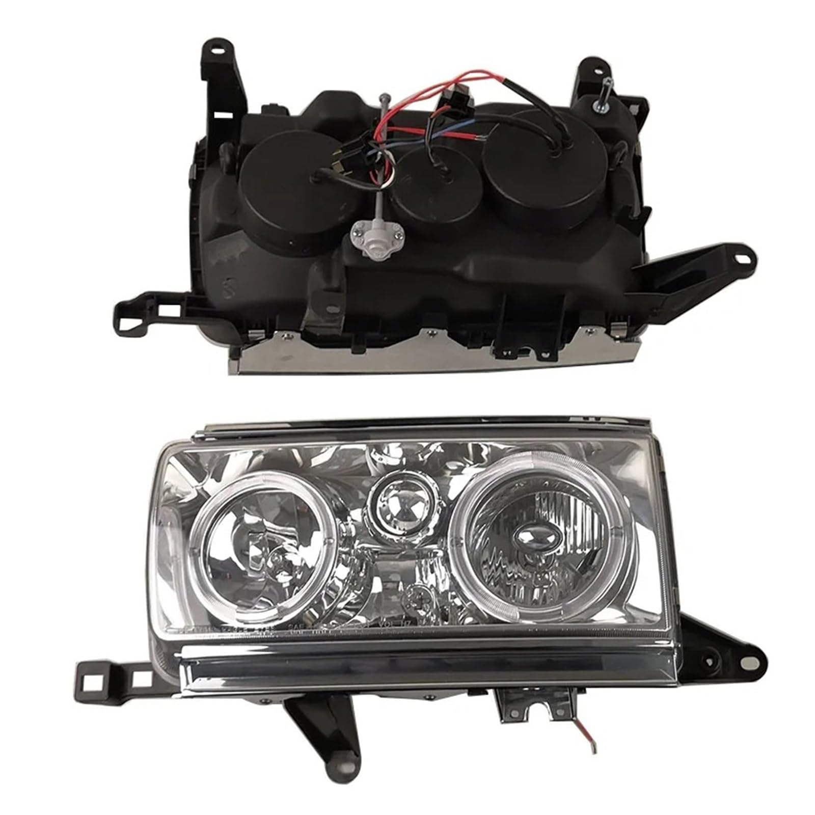 ESPYN Fanale Proiettore Per Toyota Per LAND Per CRUISER LC80 FJ80 HDJ80 Una Coppia Di Fari Anteriori 1991 1992 1993 1994 1995 1996 1997 Lenti A LED Per Fari Auto Faro Principal
