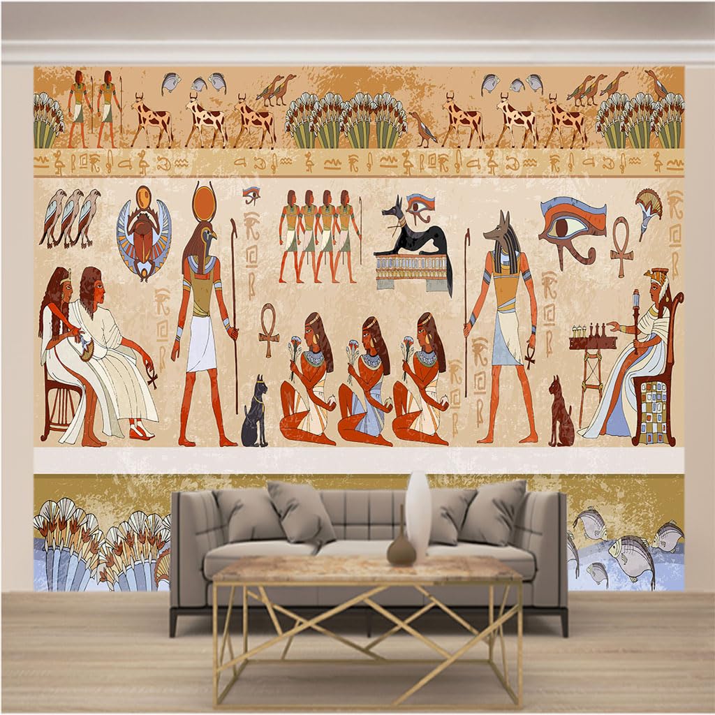 Papier peint intissé 3D pharaon égyptien pour grand poster mural de salon