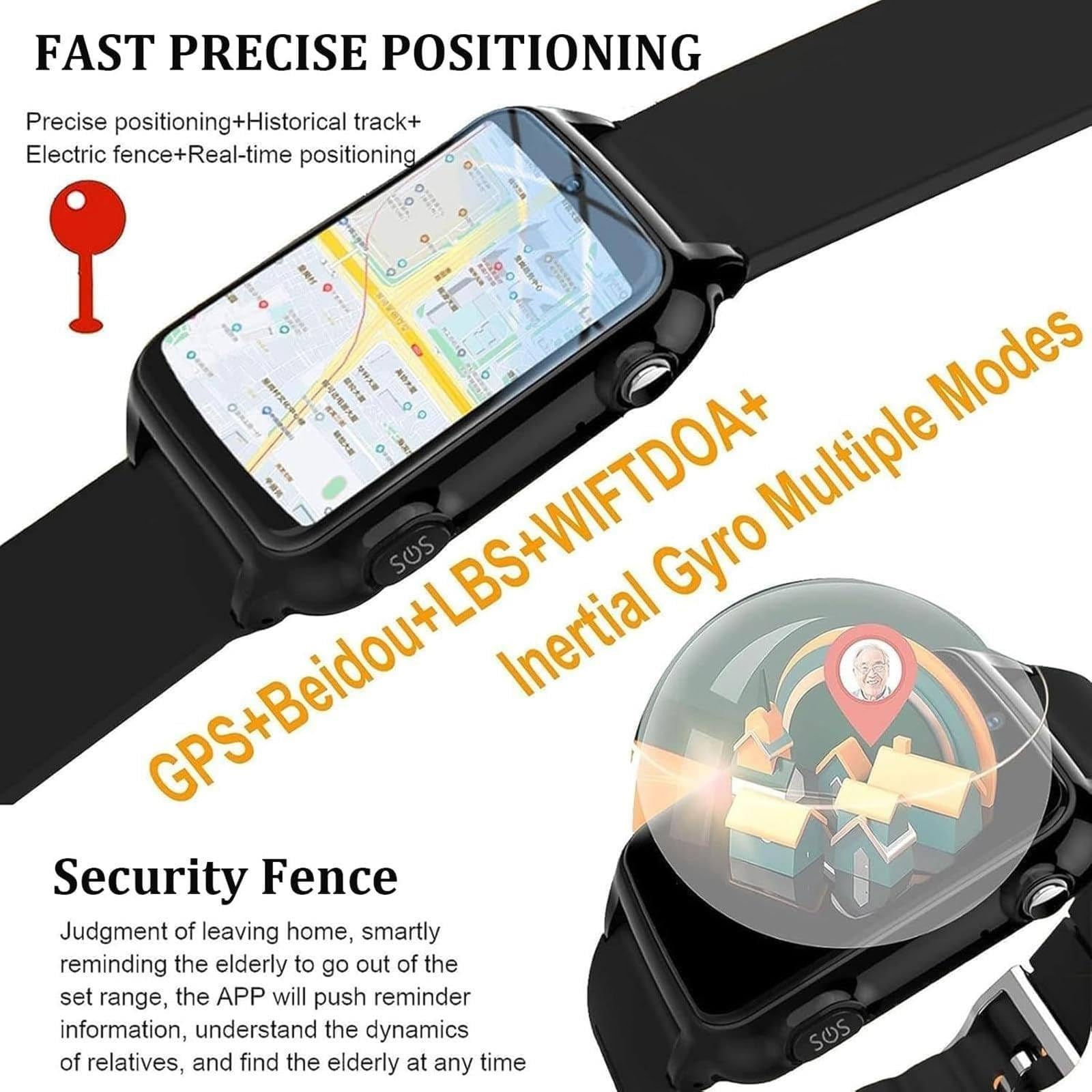 Montre Connectée 4g avec Détection De Chute Red