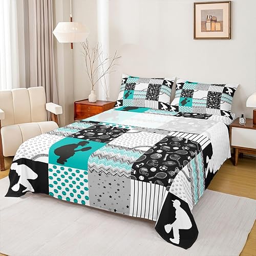 Miniatura 9 de Erosebridal Juego de sábanas de unicornio tamaño matrimonial, sábanas de cama Kawaii de dibujos animados de animales mágicos, sábana bajera Multi