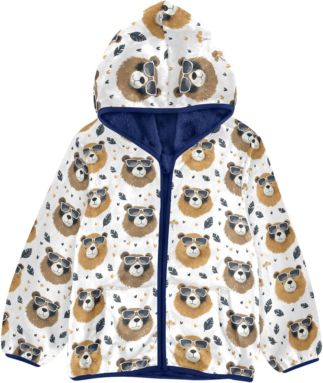 Boys Fleece Coat,Children's Zip-Up Hoodie Jacket,Baby Warm Fashion Outerwear 3-10T