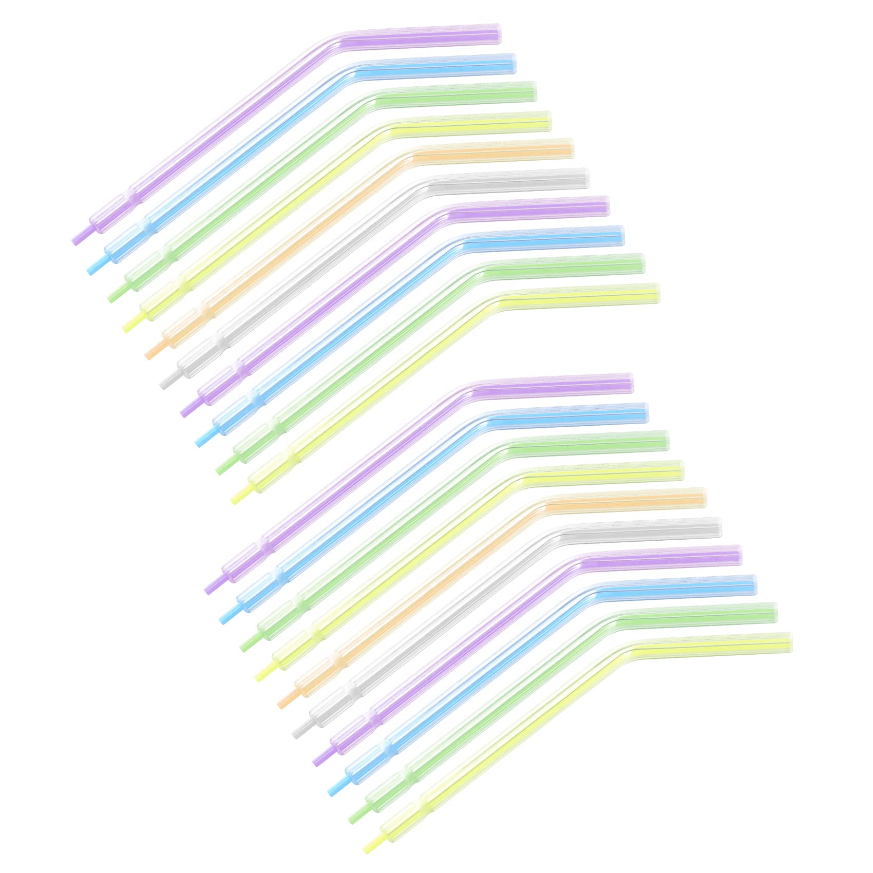 Annhua Air Water Syringe Tips Dental 200 PCS, Disposable Air Water Spray Tips, Rainbow Plastic 3 Way Syringe Tips for Dental Office Use, Dental Students