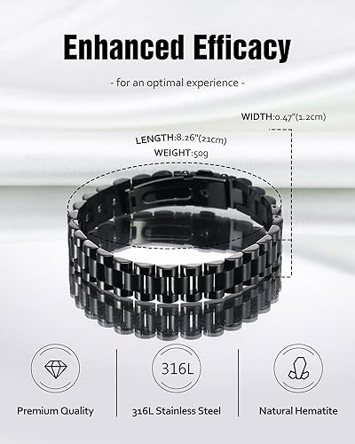 Miniatura 3 de Jecanori Pulseras magnéticas para hombres, pulsera magnética ultra fuerte, regalos de joyería con herramienta de tamaño