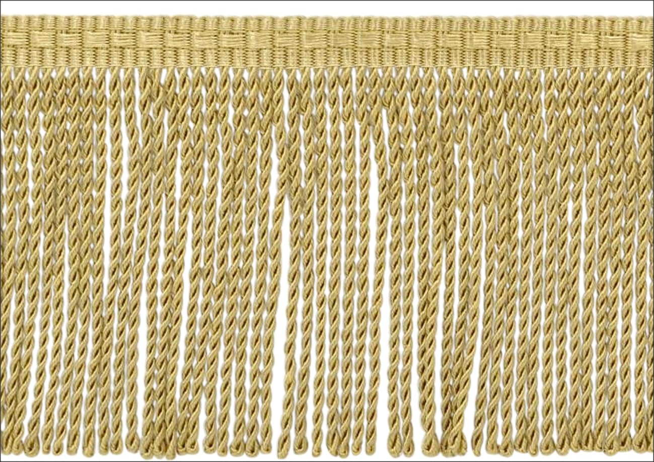 Frange cannetille dorée 76mm galon luxe de 7.3m pour rideaux d'exception