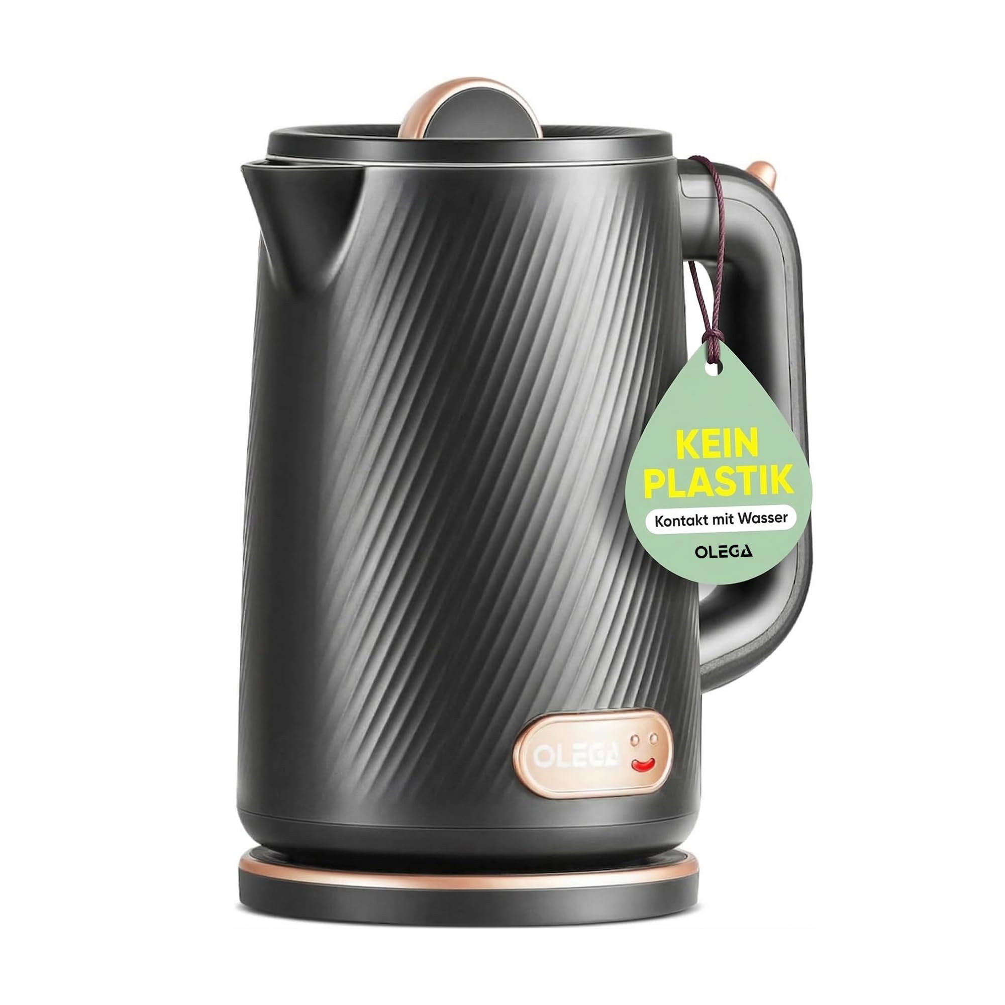 OLEGA Kettle - 1800 W Quick Heating Electric Tea Kettle BPA-Free 304 Stainless Steel Electric Kettle with Automatic Shut-Off and Boil-Dry Protection 1.8 L