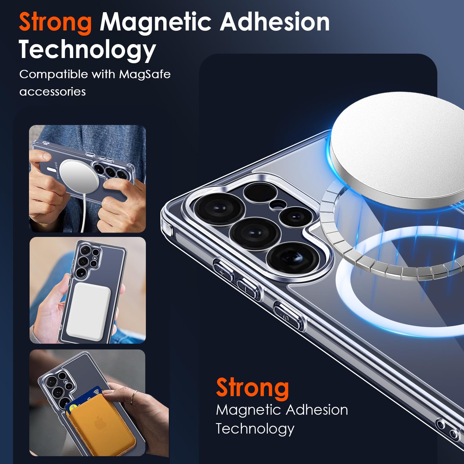 iVoler Chiaro Cover Magnetica per Samsung Galaxy S25 Ultra 5G, Compatibile con MagSafe, [Anti Ingiallimento] [Antiurto di Grado Militare] Custodia Trasparente Sottile Antigraffio Rigida PC Case