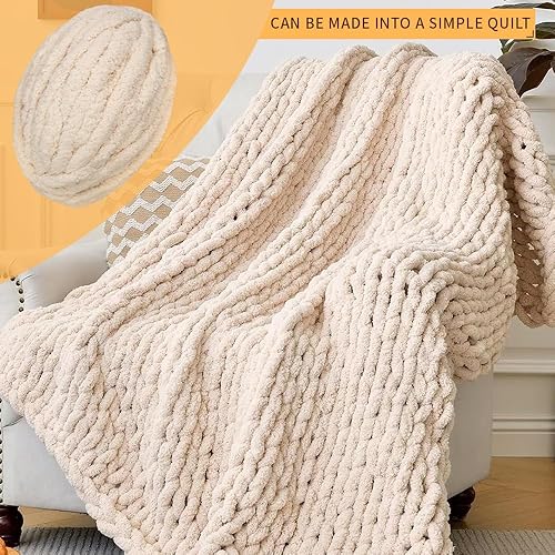 Miniatura 3 de Paquete de 8 hilos de felpilla gruesa color caqui para tejer, paquete de 8 hilos de felpilla voluminosos y gruesos para tejer a mano, hilo de felpa