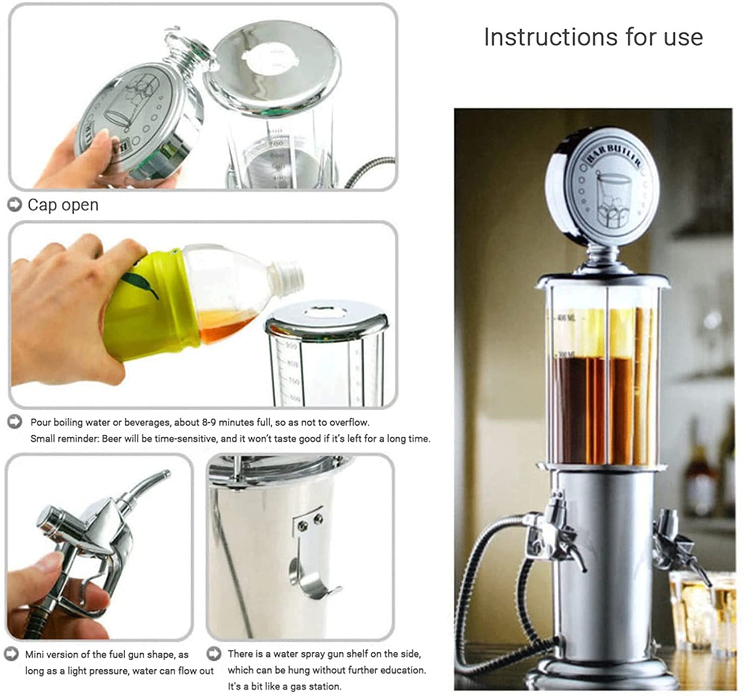 MU Bier Turm, Bier Kass Dispenser 900Ml Getränk Spender Bierwein Spirituosen Lagerung Für Bar Party Drink Self-Service Maschine