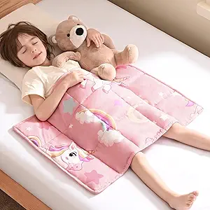 anfie Weighted Lap Pad 2 Pounds, Weighted Blanket (30"*40") Cooling Blanket for Sleeping,Weighted Throw Blanket for Travel Indoor Outdoor (Pink Unicorn)