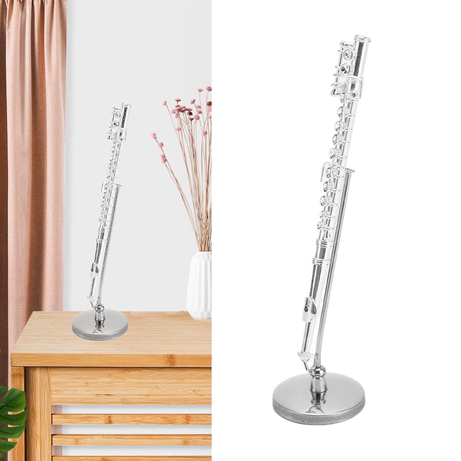 Flauta en Miniatura de Cobre ,Flauta en Miniatura Resistente a los Impactos ,Modelo de Flauta en Miniatura de Oro Estable y Resistente Al Desgaste ,con Soporte y Estuche