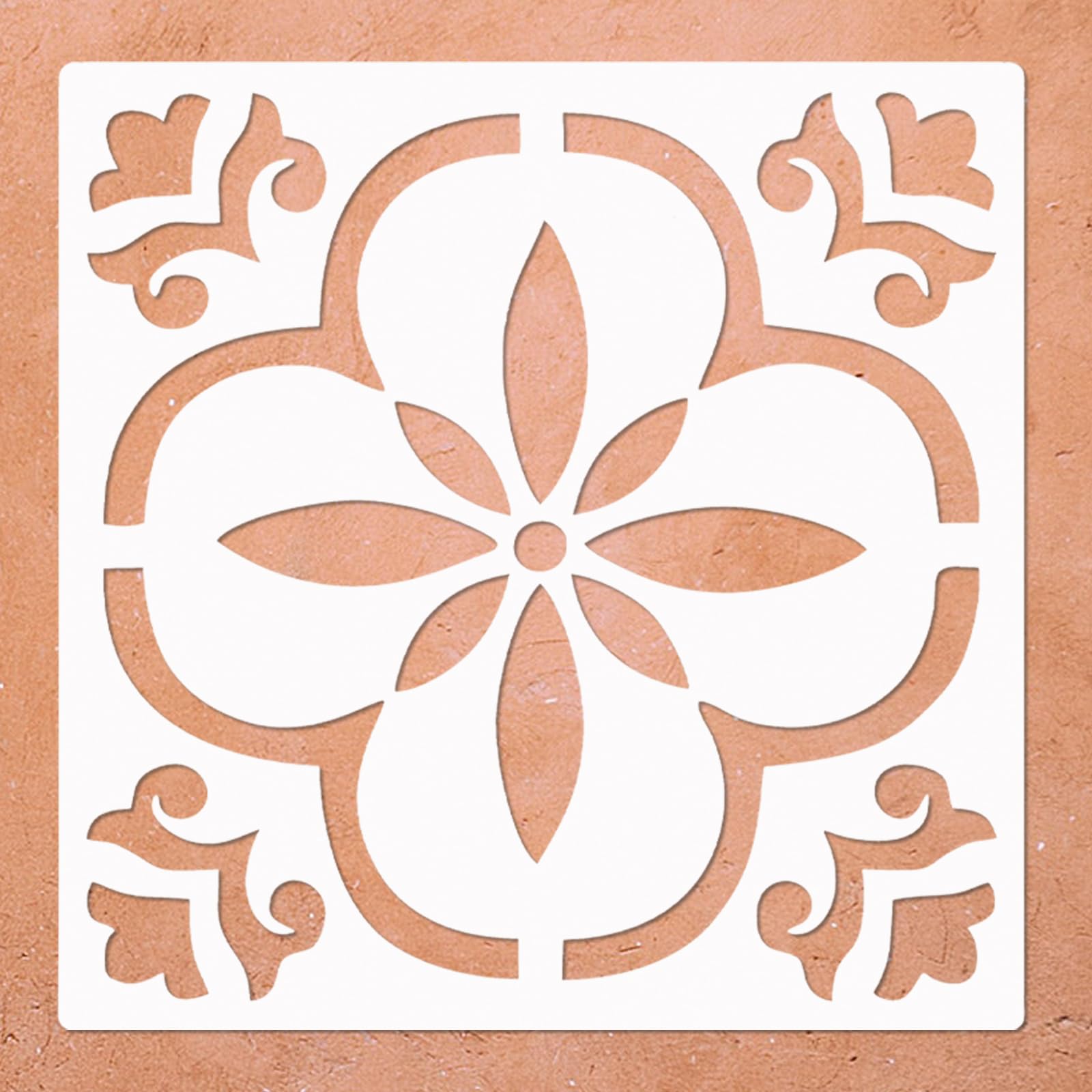 Reusable Painting Template 12x12 Inch Mandala Floor Stencil - Reusable  Concrete \u0026 Tile Painting Template For Patios \u0026 Walkways Floor Tile Stencil, image size:1600x1600