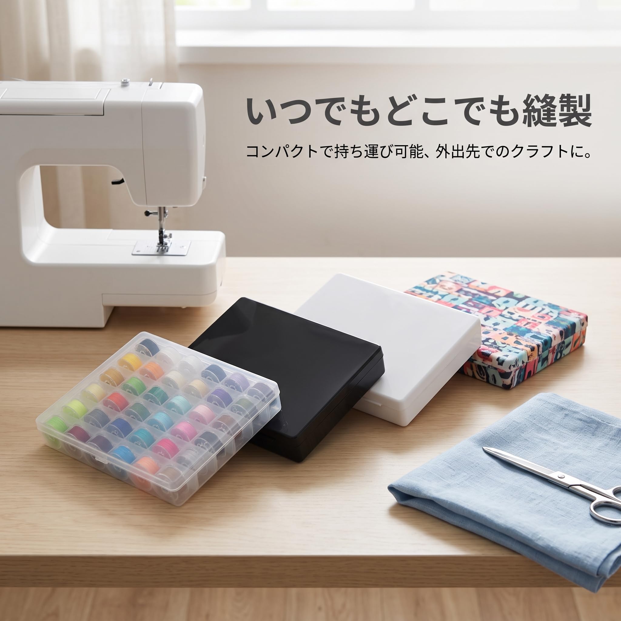 Amazon.co.jp: ミシンボビン 下糸 ボビンケース 36個セット 収納ケース