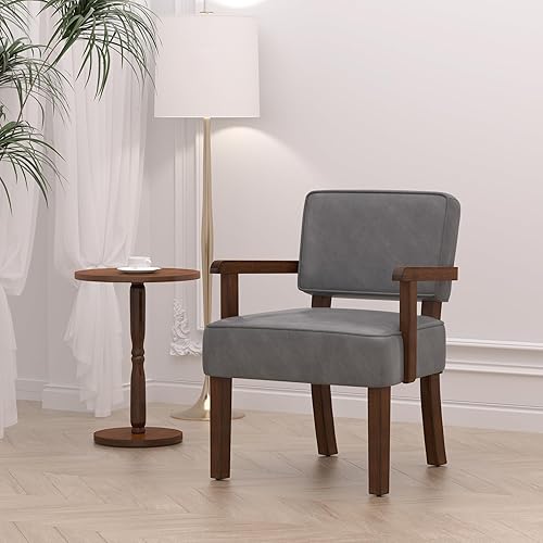 Miniatura 76 de Juego de 2 sillas decorativas con mesa, sillas de sala de estar con asiento suave y reposabrazos para sala de estar, dormitorio, sala de lectura,