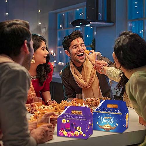 Miniatura 5 de Diwali - Paquete de 14 bolsas de regalo decorativas para fiestas, aperitivos, bolsas de dulces, suministros de fiesta para niños