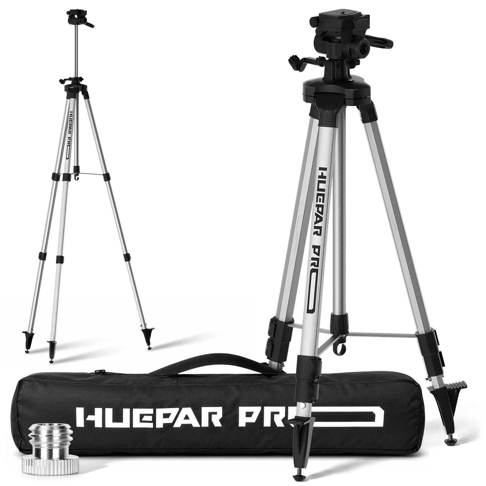 Huepar Pro Trípode para láseres y niveles (250cm, rosca de 1/4"&5/8") PT250