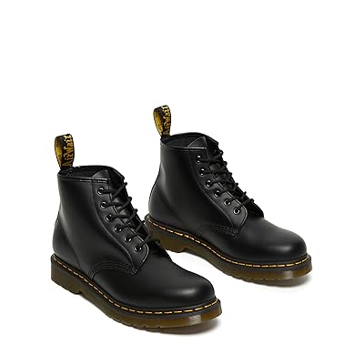 Dr. Martens 101 Yellow Stitch Shoes Black Smooth